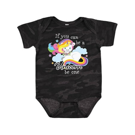 

Inktastic If you can be a Unicorn be One with Rainbow Unicorn in Cloud Gift Baby Boy or Baby Girl Bodysuit