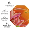 thumbnail image 4 of Balery 6 Pcs Orange Flower Psychedelicleather Coasters Set, Drink Table Cup Coasters For Living Room Kitchen Coffee Decor, 4 of 9