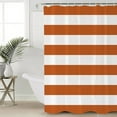 thumbnail image 4 of Shower Curtain, Farmhouse Classic Stripes Waterproof Shower Curtain Set with Hooks for Bathroom Showers,Stalls and Bathtubs,60x72In Orange White, 4 of 8