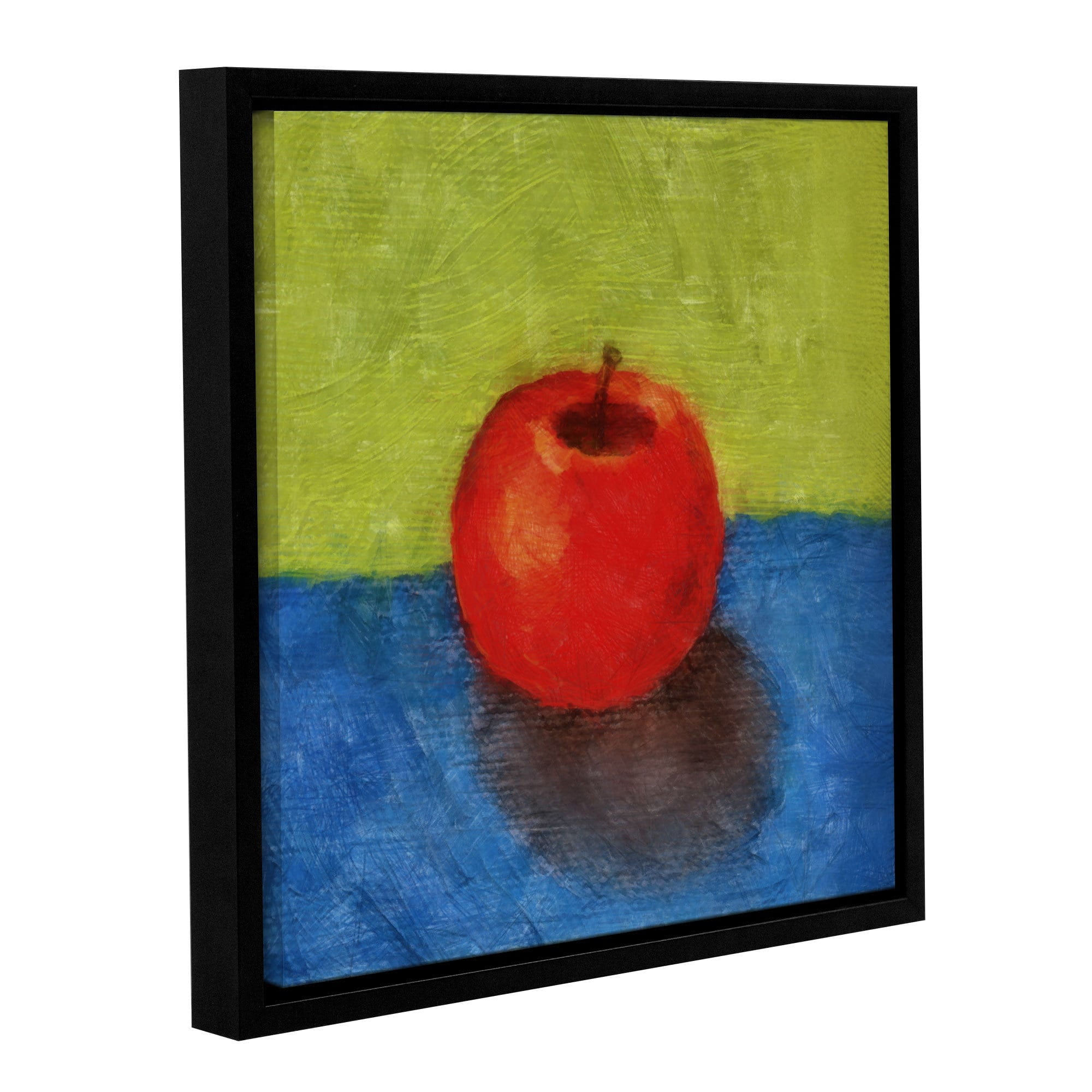 ArtWall Kevin Calkins "Apple with Green and Blue" Gallery-Wrapped Floater-Framed Canvas