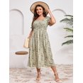 thumbnail image 3 of Yesfashion Women's Summer Casual Dresses 2025 Spring Puff Sleeve Square Neck A-line Flowy Floral Smocked Midi Dress, 3 of 7