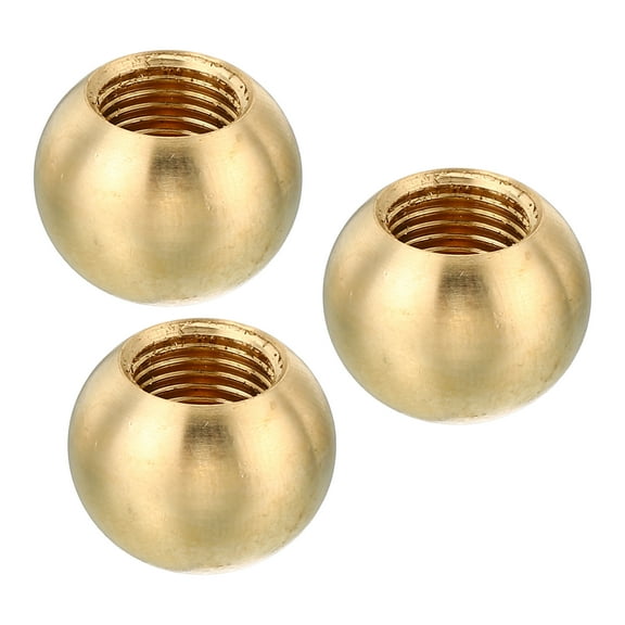 Uxcell M10x1 Threaded Lamp Finials Cap Knob Brass Ball Lamp Decoration Screw Caps for Lamp Harp's Top Lamp Shade 3 Pack