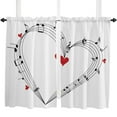 thumbnail image 4 of Music Symbol Red Heart Musical Note Curtain For Living Room Kids Bedroom Kitchen Window Curtains Home Interior Drapes, 4 of 6