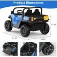 thumbnail image 4 of Garvee 24V Ride-On Dump Truck with Remote Control - Electric Dump Bed, Extra Shovel, Music Player, and Safety Key Start - Perfect Gift for Kids,Blue, 4 of 8