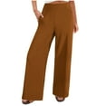 thumbnail image 3 of Zedker Wide Leg Pants for Women Flowy High Waisted Lounge Pants Loose Fit Casual Yoga Palazzo Pants with Pockets, 3 of 8