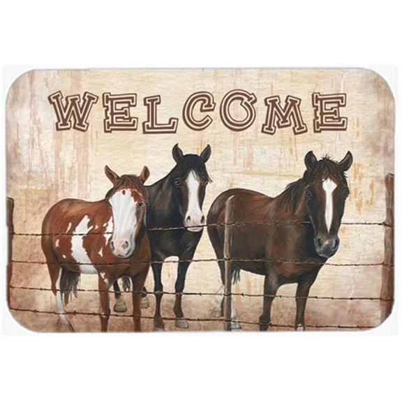 Carolines Treasures Welcome Mat With Horses Mouse Pad