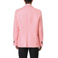 thumbnail image 3 of INSPIRE CHIC Men's Suit Jacket Notched Lapel Long Sleeve Single Vent Back One-Button Blazer 38 Pink, 3 of 6