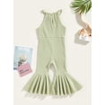 thumbnail image 4 of Lnzyyephy Baby Kid Girls Jumpsuit, Sleeveless Solid Summer Long Flare Pants for Party Casual, 4 of 8