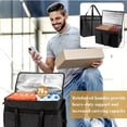 thumbnail image 4 of USIONE Insulated Food Delivery Bag, Hot & Cold Food, Large-Capacity Reusable Insulated Bag with Zippered Top, Pizza Warmer, Black, 4 of 9