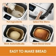 thumbnail image 5 of Kitchen in the box 15-in-1 Bread Machine, 2LB Stainless Steel Automatic Bread Maker with Recipes-Silver, 5 of 7
