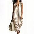 thumbnail image 6 of XuJwPNcy Summer Dresses for Women Breathable V Neck Maxi Dresses Sleeveless Striped Dress Thin Breathable Vacation Clothes, 6 of 7