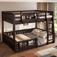 thumbnail image 3 of Full XL over Queen/ Full over Queen Bunk Bed with Ladder and Guardrails, Pegboard and bookshelf, Espresso, 3 of 7