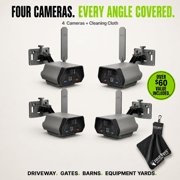 TACTACAM Defend Cellular Security Camera - No WiFi Required - Motion Activated Wireless Camera - Motion Detection - Includes SD Cards and Microfiber Cleaning Cloth 4PK