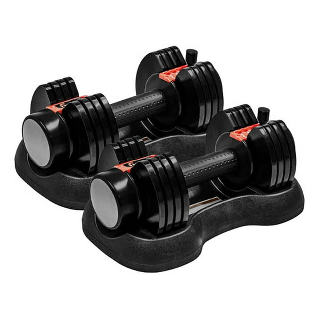 Set 2 Mancuernas Pesas Ajustables Automaticas 5 A 25lb Gym
