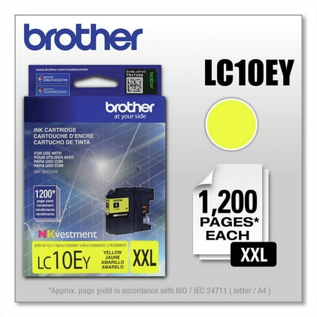 Brother LC10EY INKvestment 1,200 Page-Yield Super High-Yield Ink - Yellow