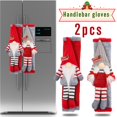 thumbnail image 1 of Nomeni Gants de Four Thème de Noël Rouge & Gris Poignée de Frigo Design Père Noël Poignée de Protection, 1 of 6