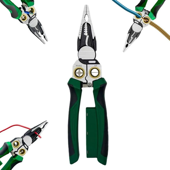 8 in 1 Wire Stripper with Voltage Tester, 8 in 1 Wire Stripper Twister, Multifunctional Electrical Pliers, Multi-function Electric Wires Stripping Tool for Cutting and Pulling Wires(1PC)-Y
