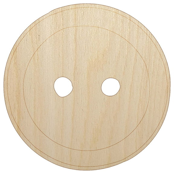 Hand Drawn Button Two Holes Sew Sewing Wood Shape Unfinished Piece Cutout Craft DIY Projects - 4.70 Inch Size - 1/8 Inch Thick