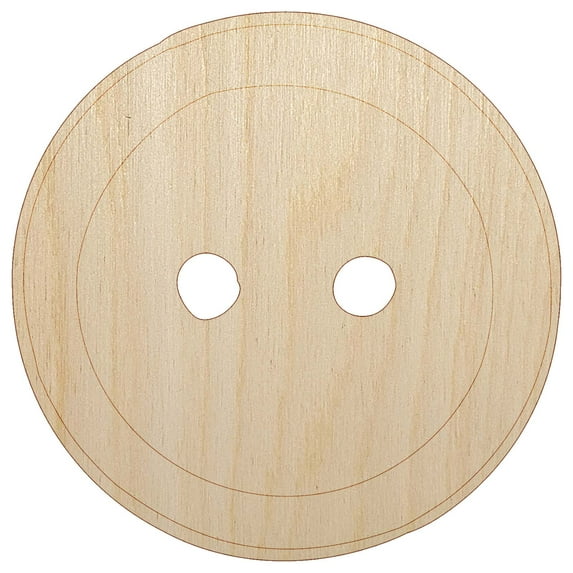 Hand Drawn Button Two Holes Sew Sewing Wood Shape Unfinished Piece Cutout Craft DIY Projects - 4.70 Inch Size - 1/4 Inch Thick