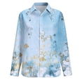 thumbnail image 4 of Plus Size Women's Long Sleeve Button Down Shirt with V-Neck and Loose Fit for Casual Comfort, 4 of 6