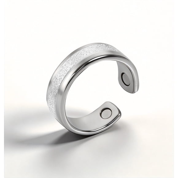 Magnetic Ring Vital Ring, Magnetic Field Therapy Ring, Hypoallergenic Stainless Steel, Supports Sleep Quality, Reduces Stress & Pain, Adjustable Size