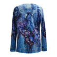 thumbnail image 4 of CHOK Chemises à Manches 3/4 pour Femmes, Col Rond Décontracté, Imprimé, Chandail d'Été Tendance, Blouses Douces et Confortables, Jaune P, 4 of 4
