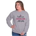 thumbnail image 4 of Breast Cancer Ribbon Christian Faith Women Crewneck Sweatshirt Brisco Brands S, 4 of 6