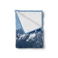 thumbnail image 2 of Idaho Soft Flannel Fleece Blanket, Real Life Scenery Photo Lake Fields and Mountains in Stanley Image, Cozy Plush for Indoor and Outdoor Use, 50" x 60", Emerald and Dark Slate Blue, by Ambesonne, 2 of 5