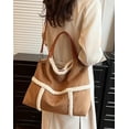 thumbnail image 2 of Large Suede Tote Bag for Women Vintage Lamb Wool Lined Shoulder Bag Crossbody Purse Top Handle Satchel Purse Work（Brown）, 2 of 7