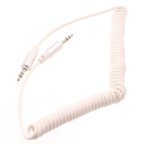 3.5mm Aux Cable Adapter Car Stereo Aux-in Audio Cord Speaker Jack Wire Coiled K6P for RED Hydrogen One - Samsung Galaxy Stardust Sol S5 Sport (SM-G860P) S6 Active S4 S3 J3 V Mini Prevail LTE