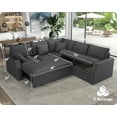 thumbnail image 3 of VANACC 85" L-Shaped Sleeper Sofa Bed with Storage, Grey Linen Couch, 3 of 9