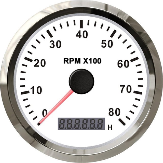 Boat Tachometer Engine Stainless Steel Bezel Hour Meter LCD Display With M16 M18 Sensor For Car Motorcycle 3k 4k 8k RPM ,Easy to Calibrate