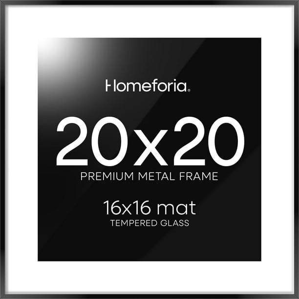 Marco de fotos Homeforia Black Metal 20x20cm con vidrio templado