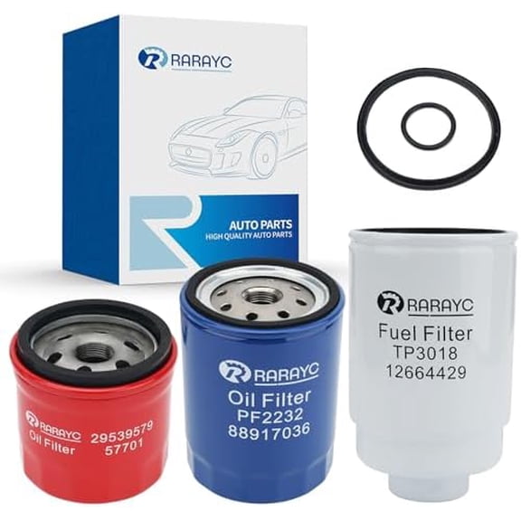 Diesel 6.6L Duramax Filter Kit Compatible with Chevy Silverado/GMC Sierra 2500 3500 HD 2001-2016 Replace# Fuel Filter TP3018, Oil Filter PF2232, Transmission Filters 29539579