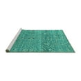 thumbnail image 2 of Ahgly Company Machine Washable Indoor Rectangle Abstract Turquoise Blue Modern Area Rugs, 2' x 4', 2 of 4
