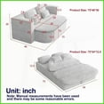 thumbnail image 2 of 75'' Corduroy 2-in-1 Foldable Sofa Bed, Convertible Floor Lounge with Silk Wool Blanket for Living Room Bedroom, 2 of 22