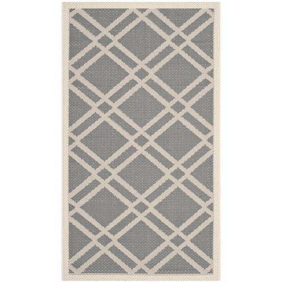 Safavieh Courtyard Jasper Geometric Indoor/Outdoor Area Rug, Anthracite/Beige, 2' x 3'7"