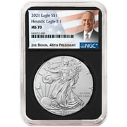 2021 $1 Type 1 American Silver Eagle NGC MS70 Biden Label Retro Core