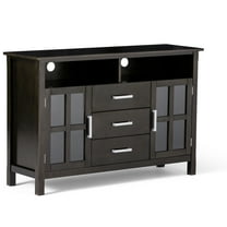 Simpli Home Kitchener TV Media Stand in Hickory Brown