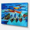 thumbnail image 3 of Designart ' Little Boats Wating In The Blue Harbour ' Nautical & Coastal Canvas Wall Art Print, 3 of 4