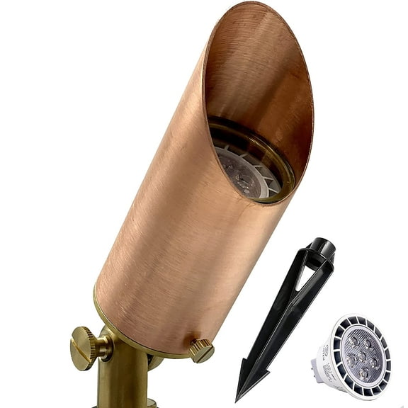 MIK Solutions 109 LED Spot Lights Outdoor Copper with 7W MR16 Bulb and Stake