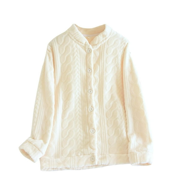 Ashirexll Winter Pajamas for Women, Fuzzy Pajamas for Women, Fashion Solid Color V-Neck Long Sleeve Tops Elastic Home Sleepwear Loungewear