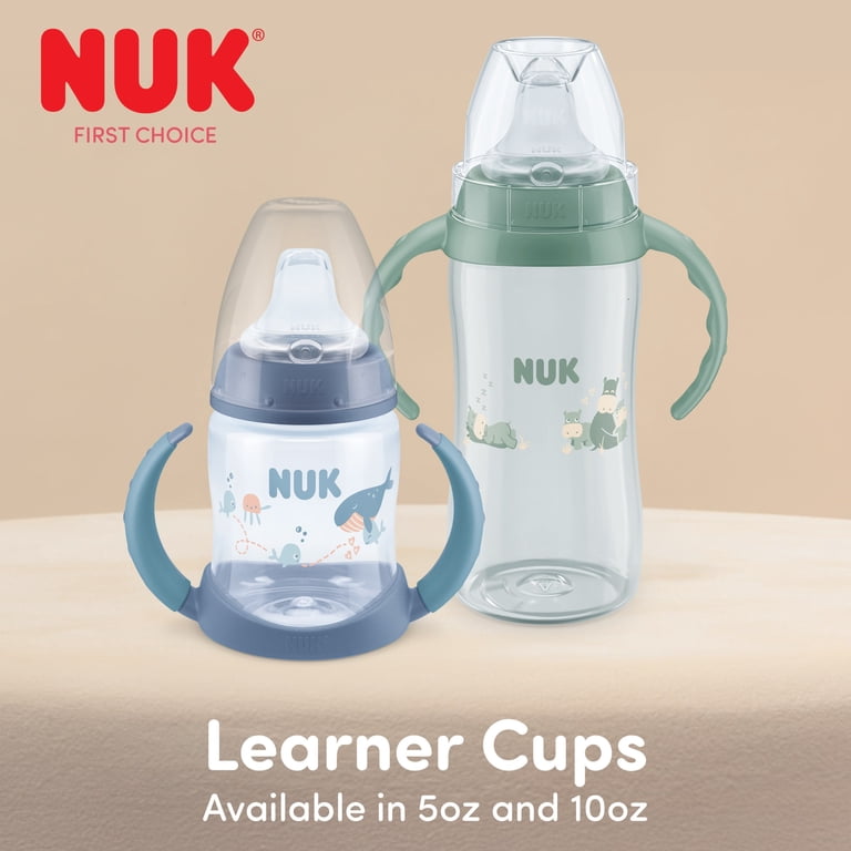 NUK First Choice Babyflasche | 3 Monate | 240 ml | Anti-Kolik-Babyflasche | Babyflaschen Glas | Temperature Control Anzeige | Seepferdchen | 1 Stück