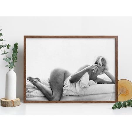 Naked Marilyn Monroe Vintage Photo Poster, Black And White Iconic Wall Art