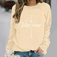 thumbnail image 3 of Women's Christmas Sweatshirts Graphic Hooded Sweatshirt Long Sleeve Crew Neck Pullover Xmas Holiday Tops, 3 of 5