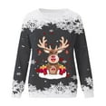 thumbnail image 4 of Fiaer Christmas Sweatshirts for Women Crew Neck Deer Cute Funny Graphic Xmas Pullover Plus Size Baggy Trendy Long Sleeve Tops Grey M, 4 of 4