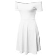 thumbnail image 2 of FashionOutfit Women's Solid Cap Sleeves or Off-Shoulder Sheath Princess Dress, 2 of 3