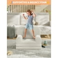 thumbnail image 3 of AKDSteel Kids Couch, 2-In-1 Convertible Toddler Sofa Chair In Teddy Fleece Fabric, Soft Fold-Out Lounger For Playroom Or Nursery, 3 of 6