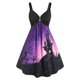 thumbnail image 1 of Vestido sin mangas de la impresión de la calabaza del murciélago de Halloween Rosegal Vestidos casuales de talla grande, 1 of 5