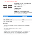 thumbnail image 2 of Front Brake Pad Set - Compatible with 2012 - 2020 Dodge Journey 2013 2014 2015 2016 2017 2018 2019, 2 of 2